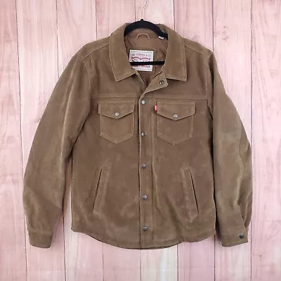 Levis Faux Suede Leather Jacket Sz S Small Viscose Full Zip • $41.78