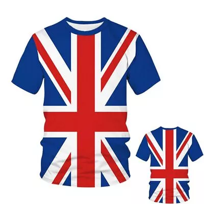 Printed Short Sleeve Unisex Crew Neck Queen Elizabeth Union Jack T-Shirt • £7.45