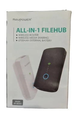 $50 • Buy RAVPower All In 1 FileHub Wireless Router With Power Bank WD03