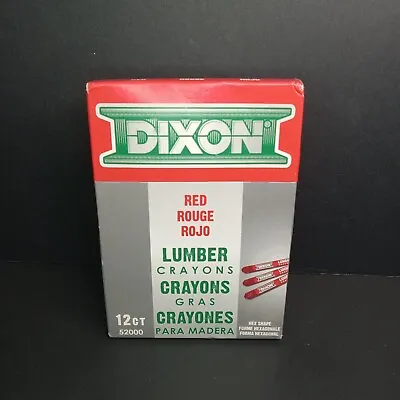 DIXON Industrial Lumber Marking Crayons 4.5  X 1/2  Hex Red 12-Pack (52000) • $15