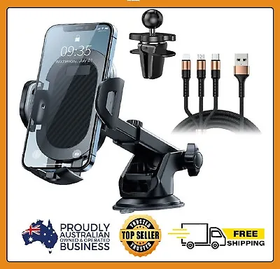 Phone Holder For Car🔥Phone Mount With Powerful Suction And🔥Charging Cable. • $39.95