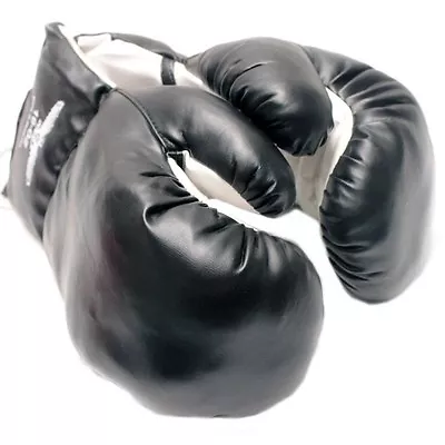 AGE 6-8 KIDS 6 OZ BOXING GLOVES YOUTH PRACTICE TRAINING MMA Faux Leather Black • $11.95