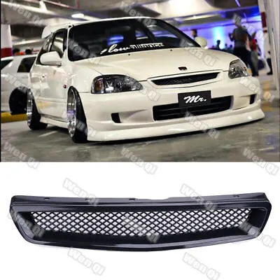 For 1999-2000 Honda Civic JDM Type R Black Mesh Front Hood Grille Grill 99-20 • $17.20