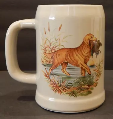 McCoy Pottery USA Golden Retriever Hunting Ducks Collector Tankard Mug #6395 • $12.50