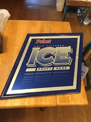 Pabst Beer Sign/Mirror Ice Draft Cold Filtered Vintage 1995 Pabst Brewing Co. • $35.96