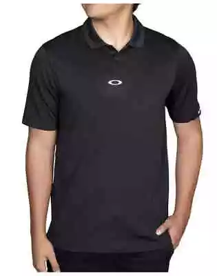 Oakley Men's Regular Fit Aero Ellipse Polo Golf Shirt Blackout LT HTR Size 2XL • $27.95