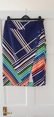 Anthropologie Pencil Skirt. Rainbow.  Multi Coloured. Size S-m • £9.50