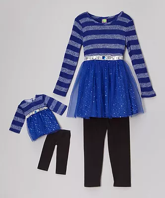 Dollie Me Girl 4-14 And Doll Matching Sparkly Dress Legging Outfit American Girl • $32.99