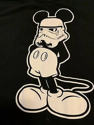 Star Wars Mickey Mouse Stormtrooper Mash-Up Disney Black T-shirt Mens M • $13.90