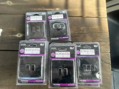 £20 • Buy Screwless - Black Nickel Plug Sockets Light Switches ! JOB LOT