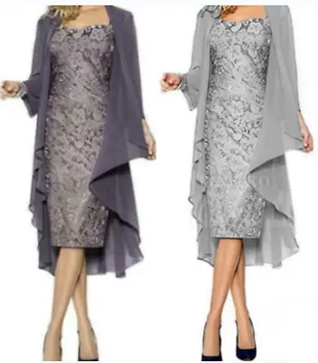 Wedding Mother Of The Bride Lace Dress Evening Formal Party Gown With Jacket • $55