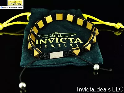 Invicta Authentic Jewelry Elements Hematite Gold/Black Stainless Steel Bracelet • $19.99