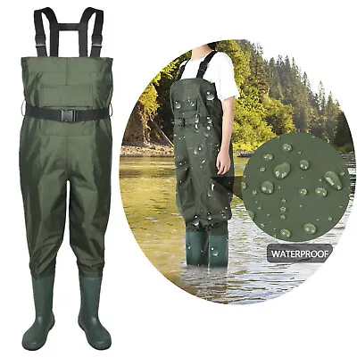 Heavy Duty Chest Waders Rubber Bootfoot Nylon PVC 2-Ply Fishing Hunting Waders • $41.59