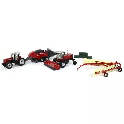 1/64 Massey Ferguson 4 Piece Haying Set Baler Wind Rower Tractor Hay Rake 16421 • $69