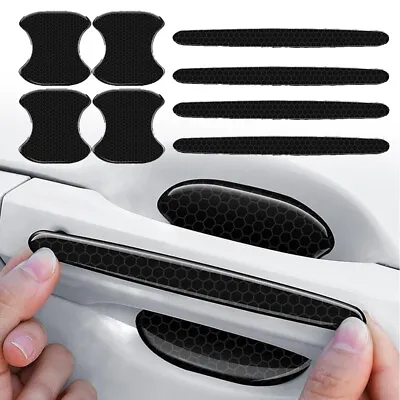 8x Black Car Door Handle Bowl Protector Sticker Anti Scratch Cover Accessories • $8.26