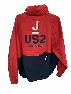 VINTAGE Nautica J Us2 Packable Windbreaker Jacket Men’s Medium 90’s • $25.89