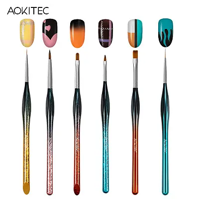 6 PCS UV Gel Nail Art Brush Nail Skill Design Tool Architect Flower Painting Pen • $9.99