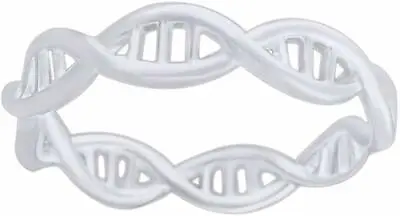 DNA Molecule Twistg Helix Promise Rg  14K White Gold Plated Sterlg Silver • $44.82