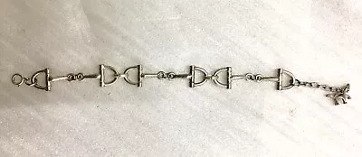 Vtg Sterling Silver Horse Snaffle Bit Bracelet - 8-1/2” - 9” - Equestrian Theme • £77.02