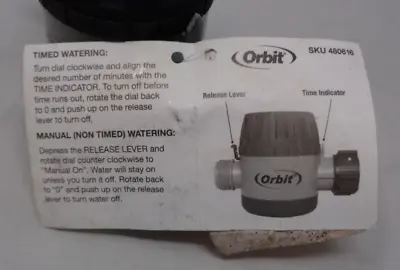 Orbit Mechanical Water Timer Up To 120 Minutes PN 56908 • $15.07