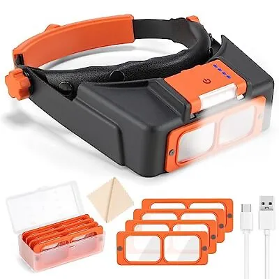 Headband Magnifier With Light Rechargeable Magnifying Glasses For Close Work... • $45.87