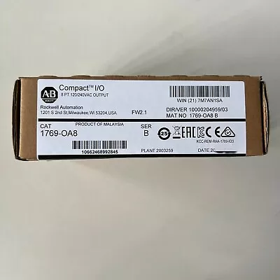 2023 New Sealed AB 1769-OA8 SER A CompactLogix PLC Output Module 1769OA8 • $223.83