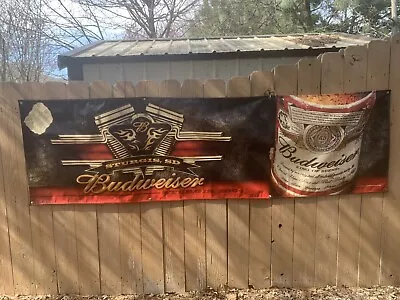 BUDWEISER STURGIS SD 2004 MOTORCYCLE RALLY BANNER LARGE 33  X 118  Lot HH • $35