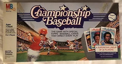 1984 MILTON BRADLEY CHAMPIONSHIP BASEBALL BOARD GAME COMPLETE W/ ALL 30 CARDS • $24.99