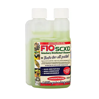 F10 SCXD 200ml Veterinary Disinfectant Birds Bird Cage Cleaner Reptile Safe • £23.15