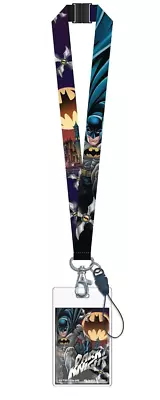 Batman Lanyard Breakaway + ID Holder Dangle Authentic DC Heroes New Key Chain • $6.75