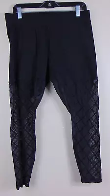 TORRID Size 2X Black Diamond Mesh Signature Waist Leggings Workout 2 • $14.43