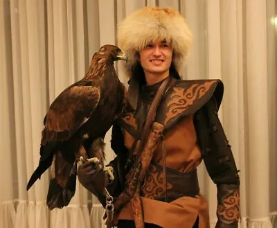 Mens Red Fox Fur Hat Mongolian Kazakhstan Eagle Hunters Hat Malakai Size 56-60cm • $199