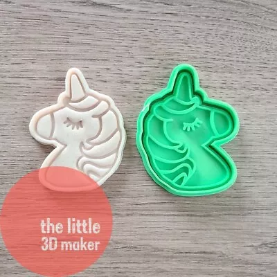 Unicorn Cookie Cutter Stamp Fondant Embosser • $8.95