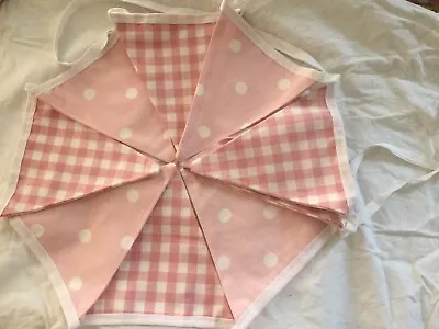 Laura Ashley Handmade Cotton Pink Bunting • £10.95