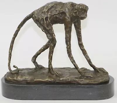 100% Real Bronze Monkey Wild Animals And Wild Life Sculpture By Milo Art Deco • $419