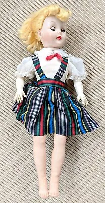 Vintage 50s Rubber 24  Doll Polly Ponds Blond Pony Tail Lined Stockings Damage • $35