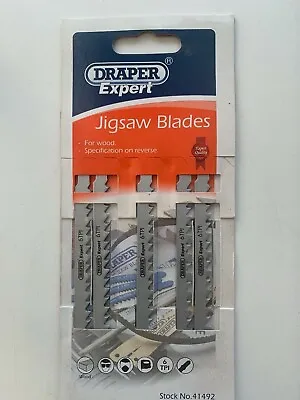 £7.99 • Buy JigSaw Blades For Wood, Draper 41492 75mm 6TPI Tungsten Alloy Steel, X 5pcs