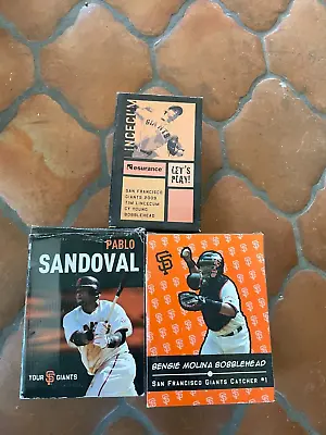 Giants Bengie Molina Pablo Sandoval And Tim Lincecum Cy Young Bobbleheads • $75
