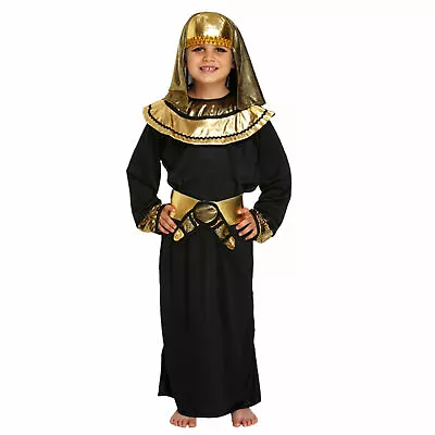 £12.49 • Buy New Children Boys Egyptian Pharaoh King Costume World Book Day Fancy Dress Black
