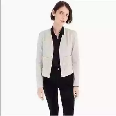 J Crew 365 Women's Small Boucle Blazer Salt Pepper Multi Open Front Career • $49.99