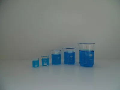 Glass Beaker Set 1 X 5ml 10ml 25ml 50ml 100ml Lab Glassware Borosilicate Glass • £11.19