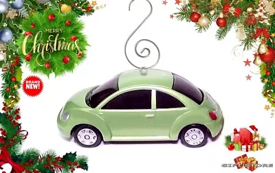 🎁GREAT GIFT CHRISTMAS ORNAMENT GREEN VW NEW BEETLE VOLKSWAGEN Or FAN HANGER🎁🎁 • $48.98