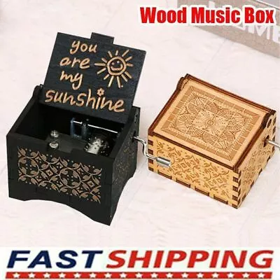 $7.63 • Buy 'You Are My Sunshine' Retro Wooden Hand Cranked Music Box Kids Birthday Gifts