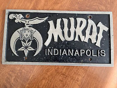 Vintage MURAT SHRINER Indianapolis Grandview Aluminum License Plate • $21.99