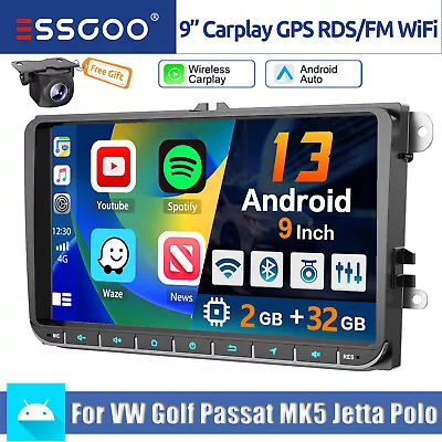 For VW Volkswagen Jetta Passat 9  Android 13.0 Car Stereo Radio Carplay GPS +CAM • $118.59