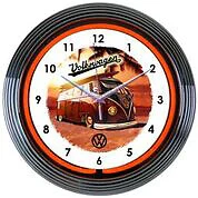 $119.95 • Buy Classic Volkswagen Bus Neon Wall Clock 15 Inch