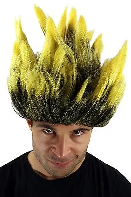 Wig Carnival Dragonball Demon Loki Mad Scientist Fan Black Yellow Fire New • $11.91