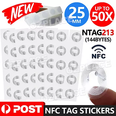 UP 50x NFC TAG Sticker NTAG 213 Universal Label RFID Tag For Android NFC Phones • $3.75