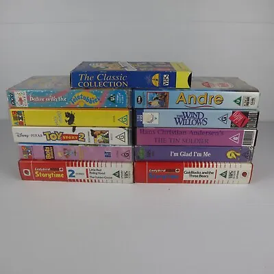 Childrens VHS Bundle 11x Video Teletubbies Sesame Street Toy Story Bob Builder • $49.99