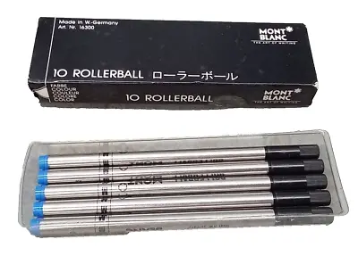 5 Mont Blanc Rollerball  Ink Refills #16300 5-Blue NEW • $49